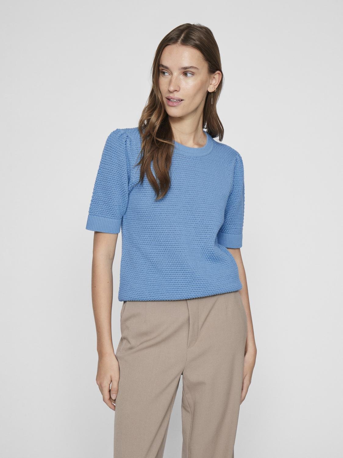 VIDALO Knit Top - Blissful Blue - VERO MODA & VILA Bergvik